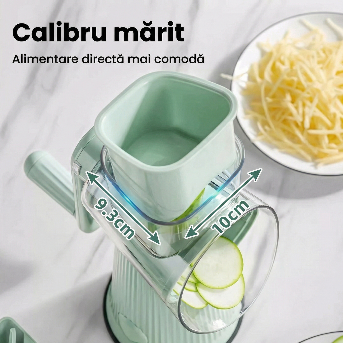 Răzătoare de Legume cu Mandolină, 5 Lame Interschimbabile