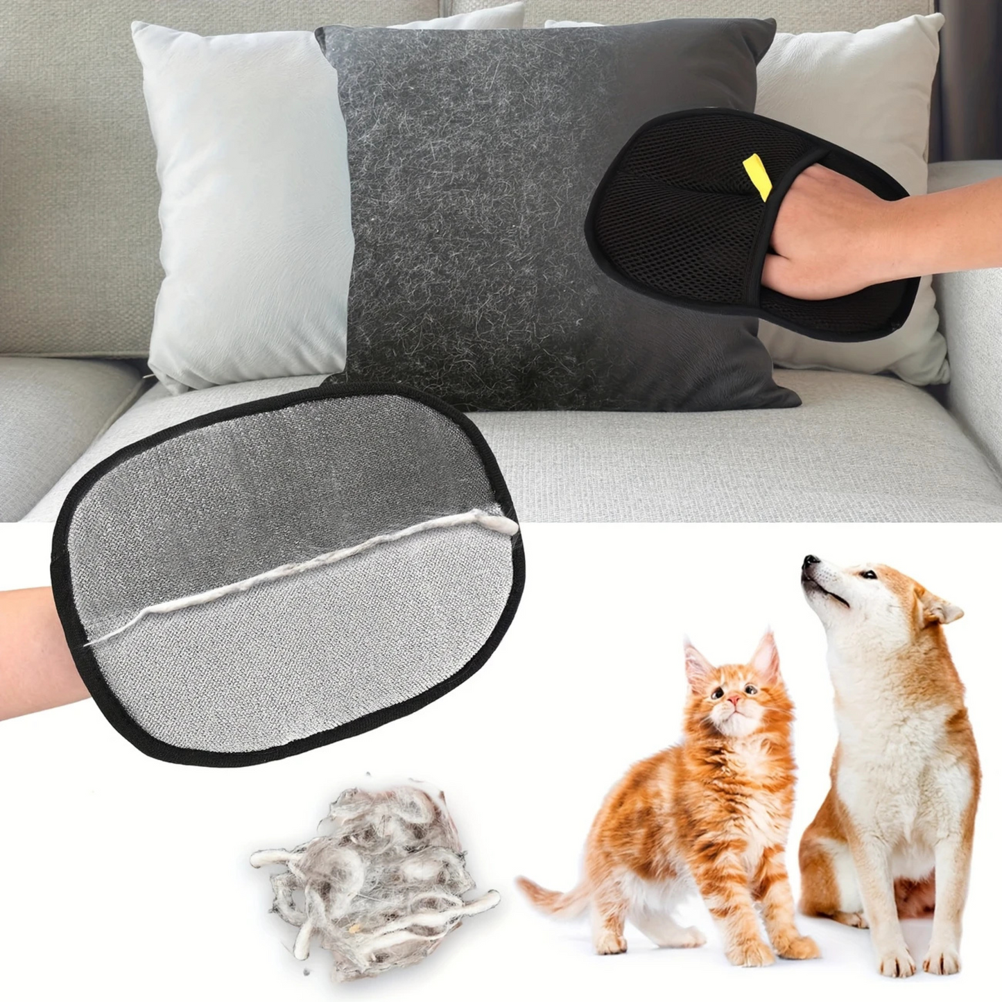 Mănusa Magică™ – Îndepărtează părul de animale de pe orice suprafată