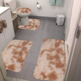 Set 4 Covorașe de Baie Antiderapante, material pufos, Crem – Ofertele Zilei