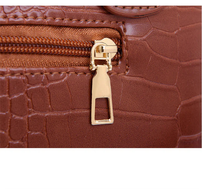 Set 6 Genti Vintage din Piele Ecologică Rosu