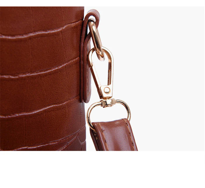 Set 6 Genti Vintage din Piele Ecologică Rosu