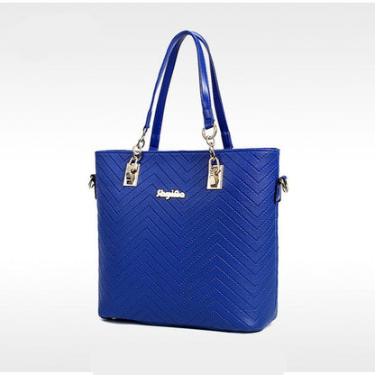 Set 6 Genti din Piele Ecologica, Model Chevron, Magenta