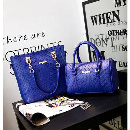 Set 6 Genti din Piele Ecologica, Model Chevron, Magenta