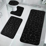 Set 4 Covorașe de Baie Antiderapante, Negru – Ofertele Zilei