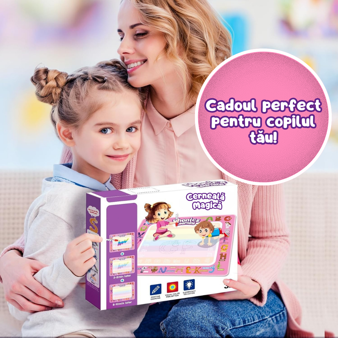 Covoraș Magic™ – Set pentru Desen Fără Murdărie cu Apă + 3 Markere Cadou