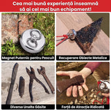 Magnet Super Puternic pentru Pescuit și Recuperare Obiecte, cu Orificiu Îngropat și Inel de Prindere