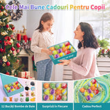 MagicBath Surprise™ – Set 12 Bombe Efervescente de Baie pentru Copii cu Jucării Surpriză