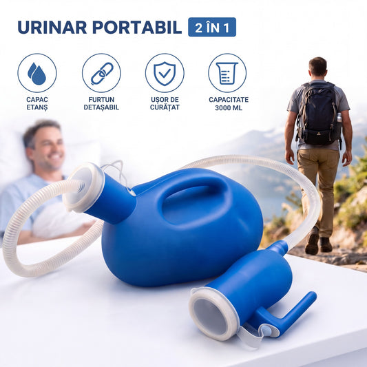 Urinar Portabil 3000 ml cu Furtun Detașabil