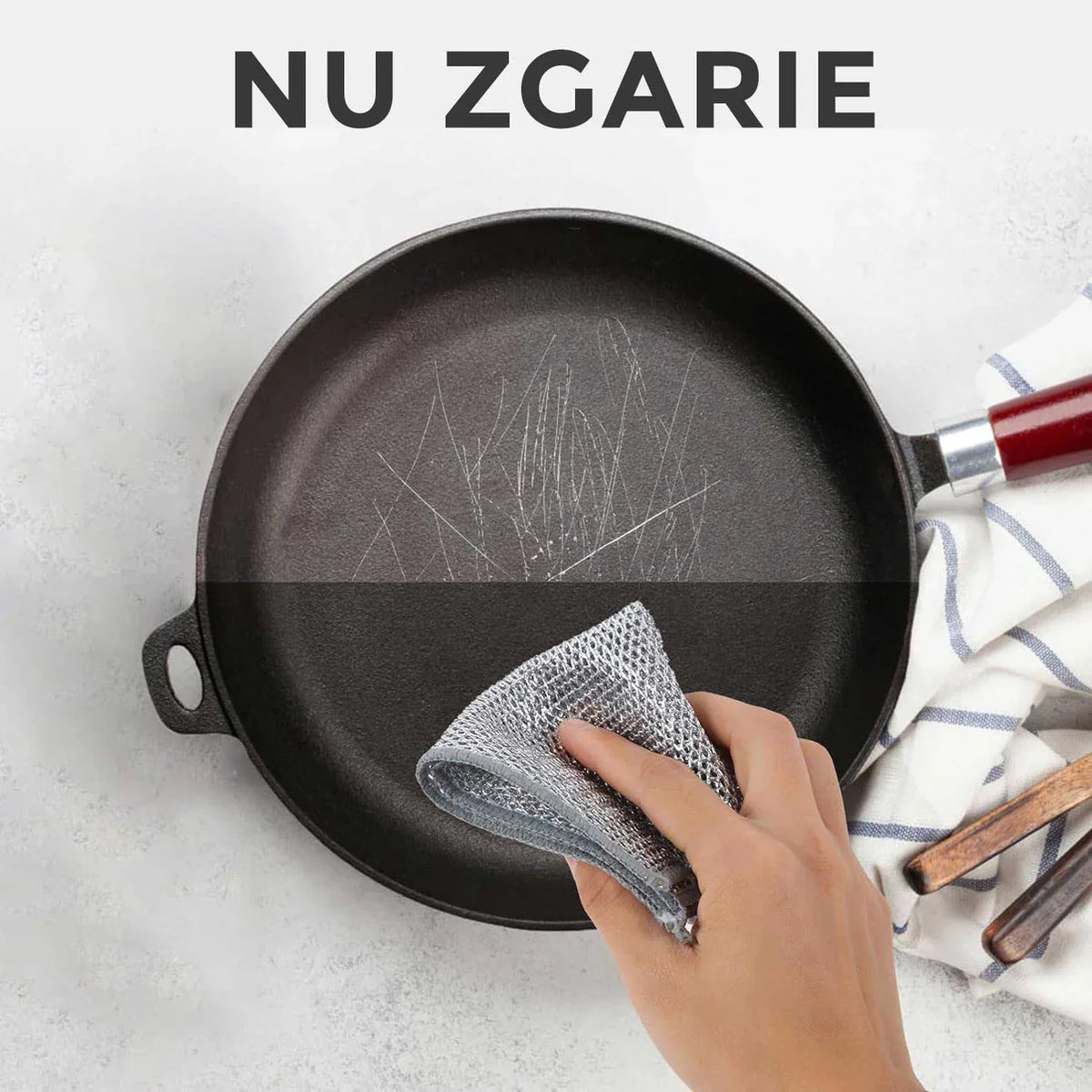 Laveta din Fibra Abraziva Pentru Vase (5+5 Gratis)