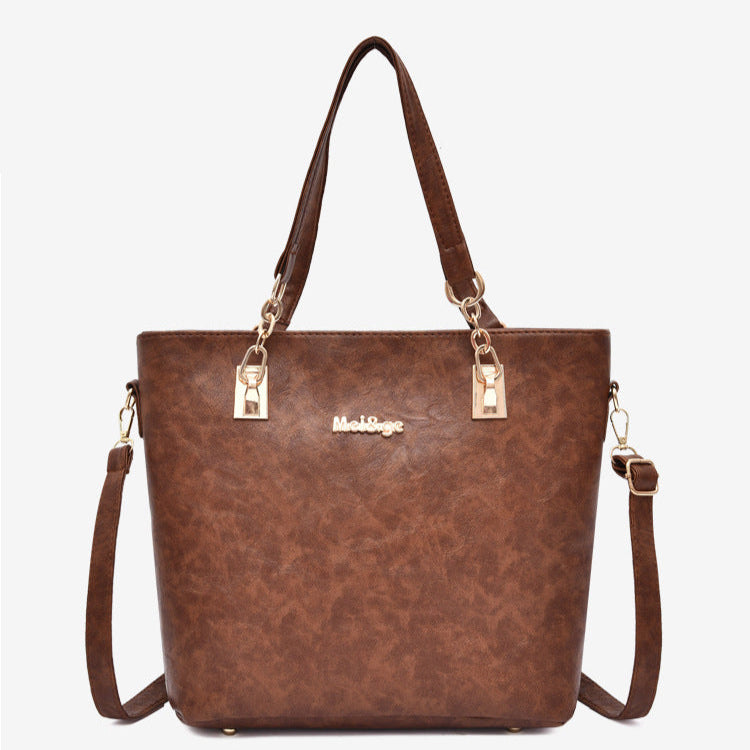 Set 6 Genti din Piele Ecologica, Model Texturat, Negru