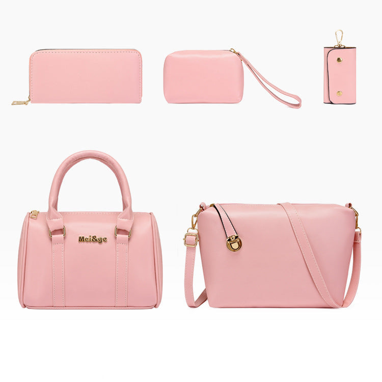 Set 6 Genti din Piele Ecologica, Model Lucios, Negru