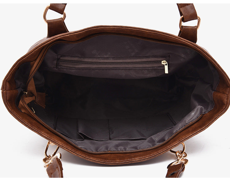 Set 6 Genti din Piele Ecologica, Model Texturat, Negru