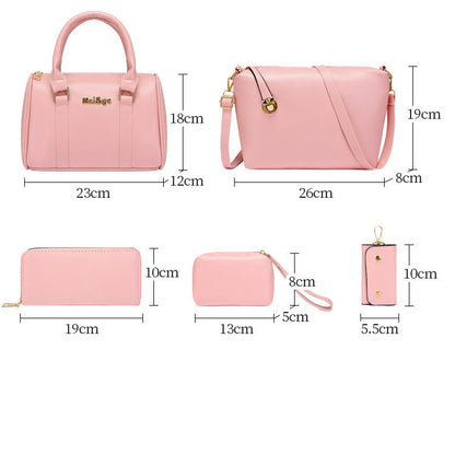 Set 6 Genti din Piele Ecologica, Model Lucios, Negru