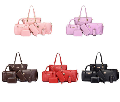 Set 6 Genti din Piele Ecologica, Model Lucios, Rosu