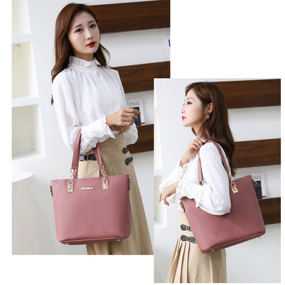 Set 6 Genti din Piele Ecologica, Model Granulat, Cognac