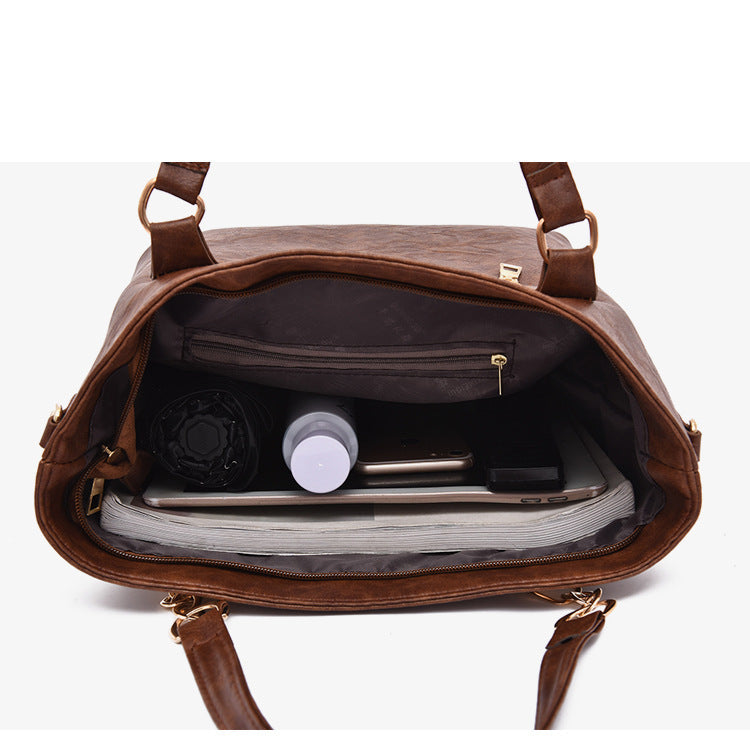 Set 6 Genti din Piele Ecologica, Model Texturat, Negru