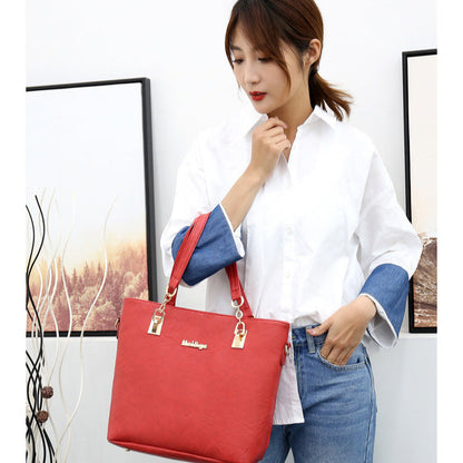 Set 6 Genti din Piele Ecologica, Model Texturat, Negru