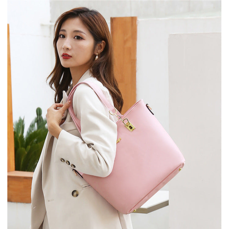 Set 6 Genti din Piele Ecologica, Model Lucios, Negru