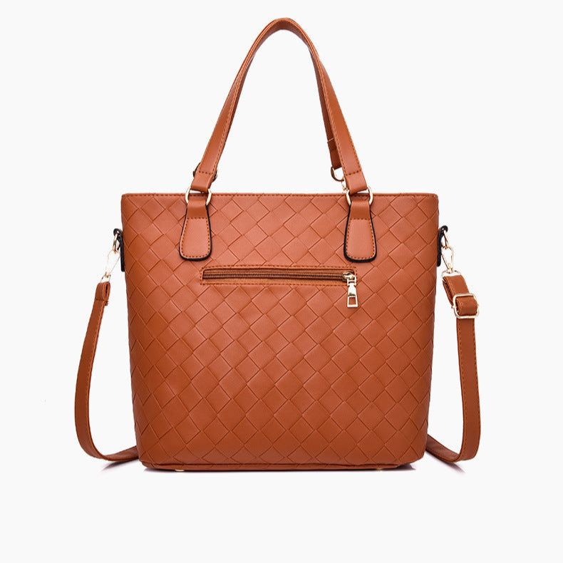 Set 6 Genti din Piele Ecologica, Model Impletit, Visiniu