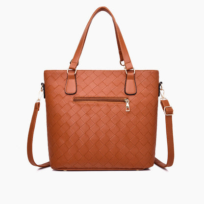 Set 6 Genti din Piele Ecologica, Model Impletit, Visiniu