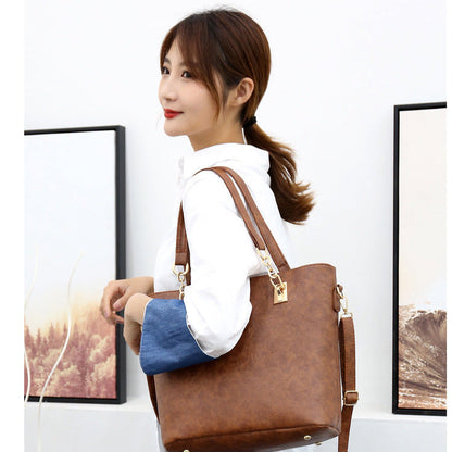 Set 6 Genti din Piele Ecologica, Model Texturat, Negru