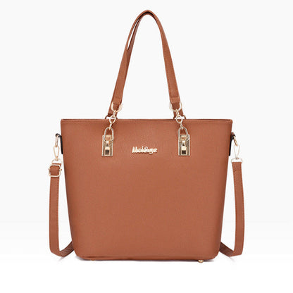 Set 6 Genti din Piele Ecologica, Model Granulat, Cognac