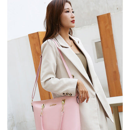 Set 6 Genti din Piele Ecologica, Model Lucios, Roz-pal