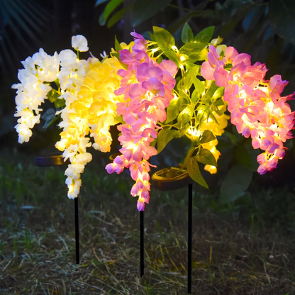Set 2 Lămpi Solare LED Decorative Tip Flori Căzătoare