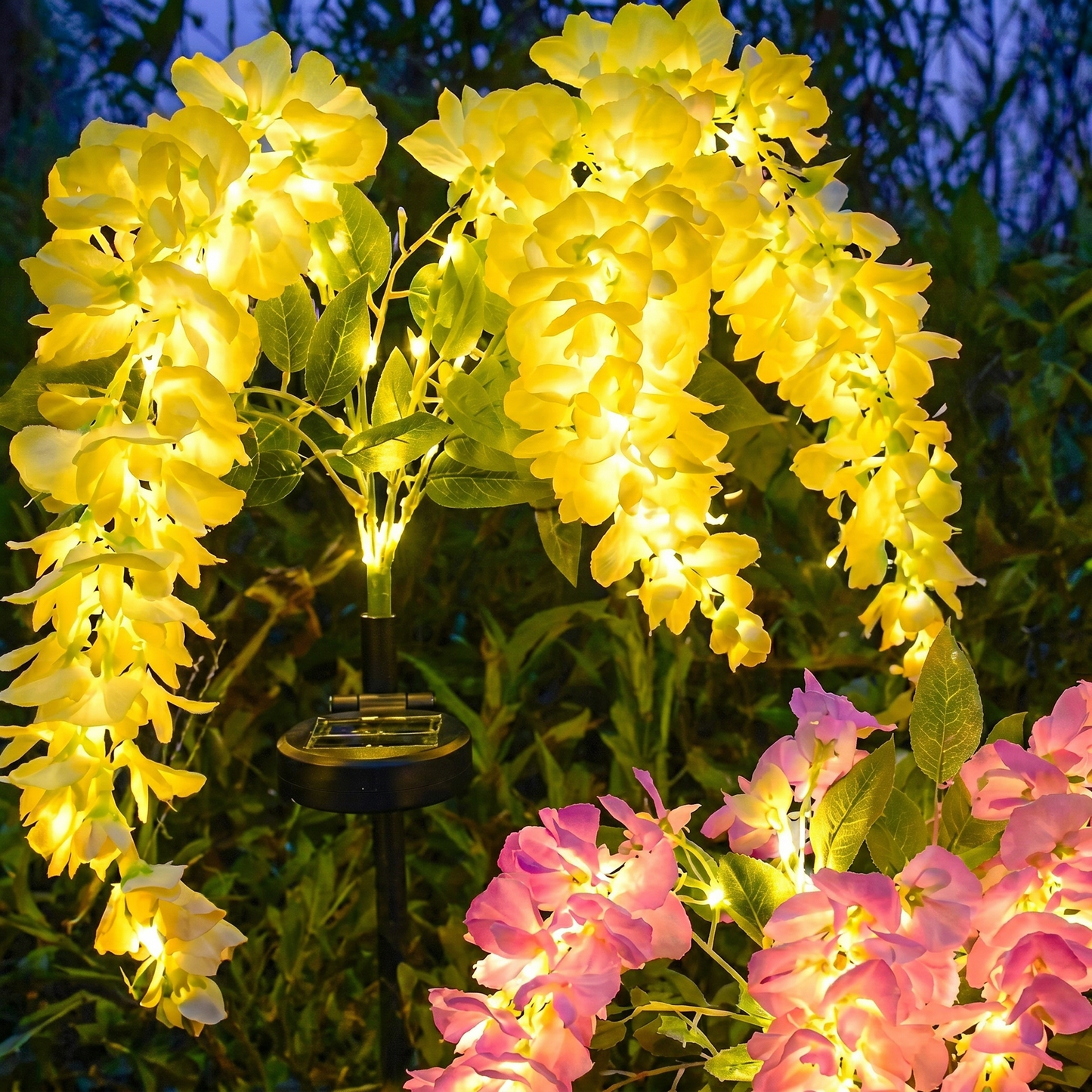 Set 2 Lămpi Solare LED Decorative Tip Flori Căzătoare