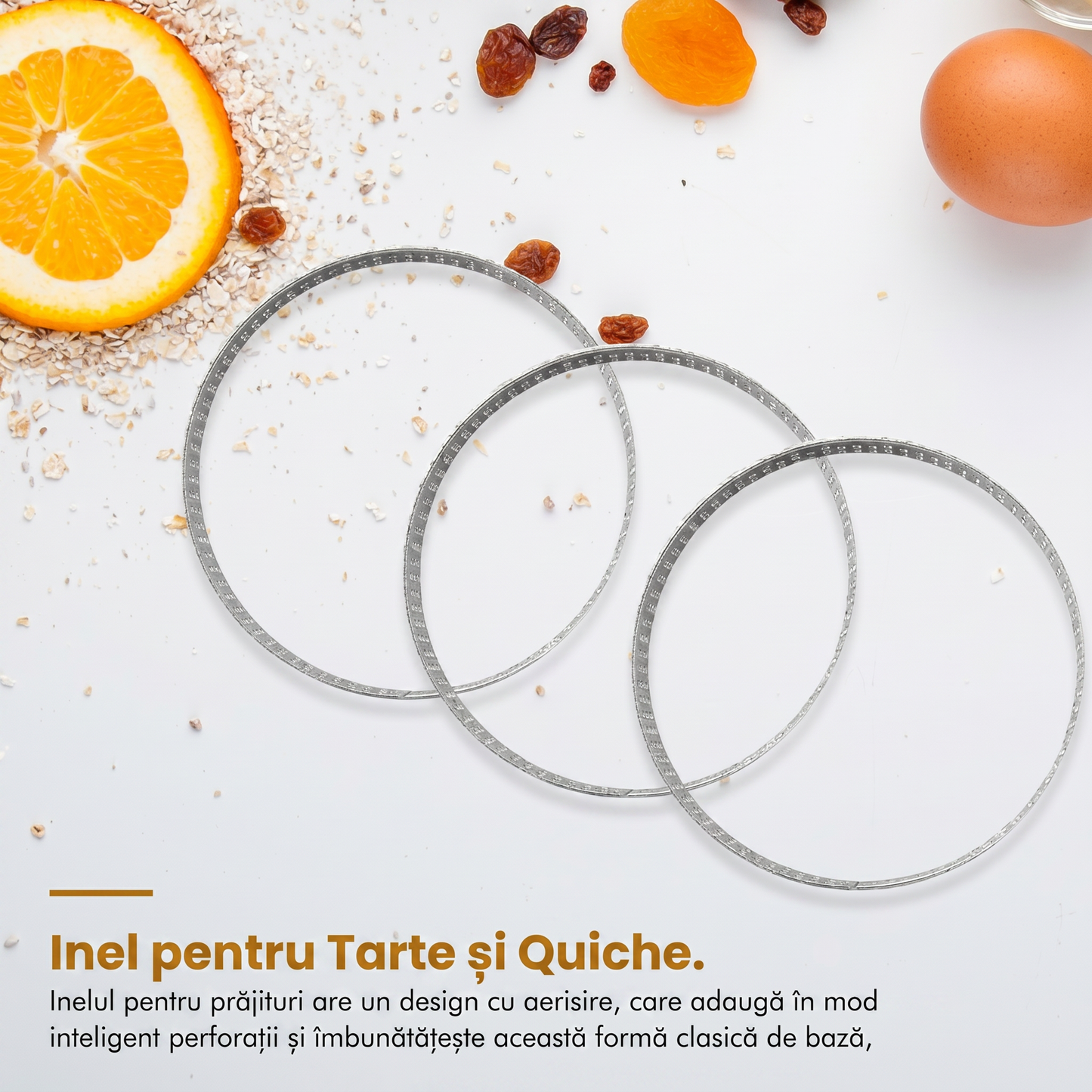 Set 10 Forme pentru Prajituri și Tartă din Oțel Inoxidabil