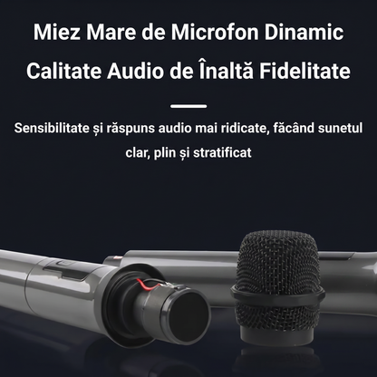 Set Microfoane Wireless Dinamice cu 2 Microfoane și Accesorii
