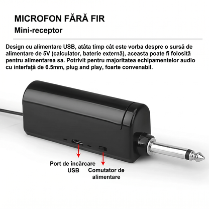 Set Microfoane Wireless Dinamice cu 2 Microfoane și Accesorii
