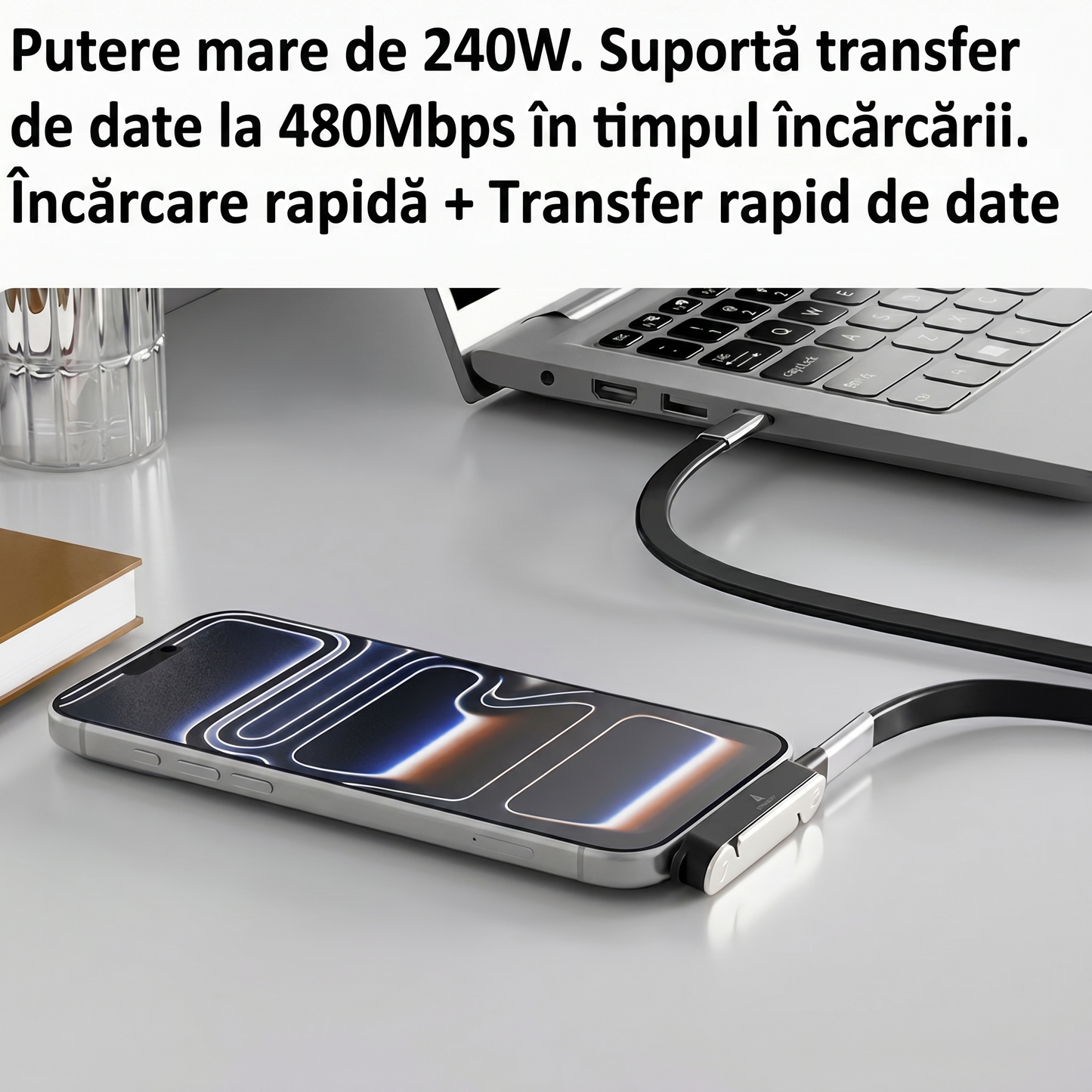Adaptor Type-C cu Suport Rotativ 360°