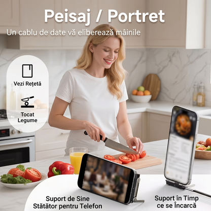 Adaptor Type-C cu Suport Rotativ 360°