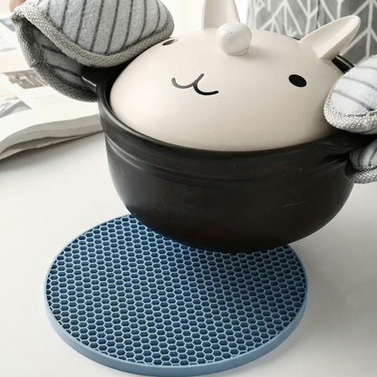 Set de 4 Suporturi Rotunde din Silicon Rezistente la Căldură