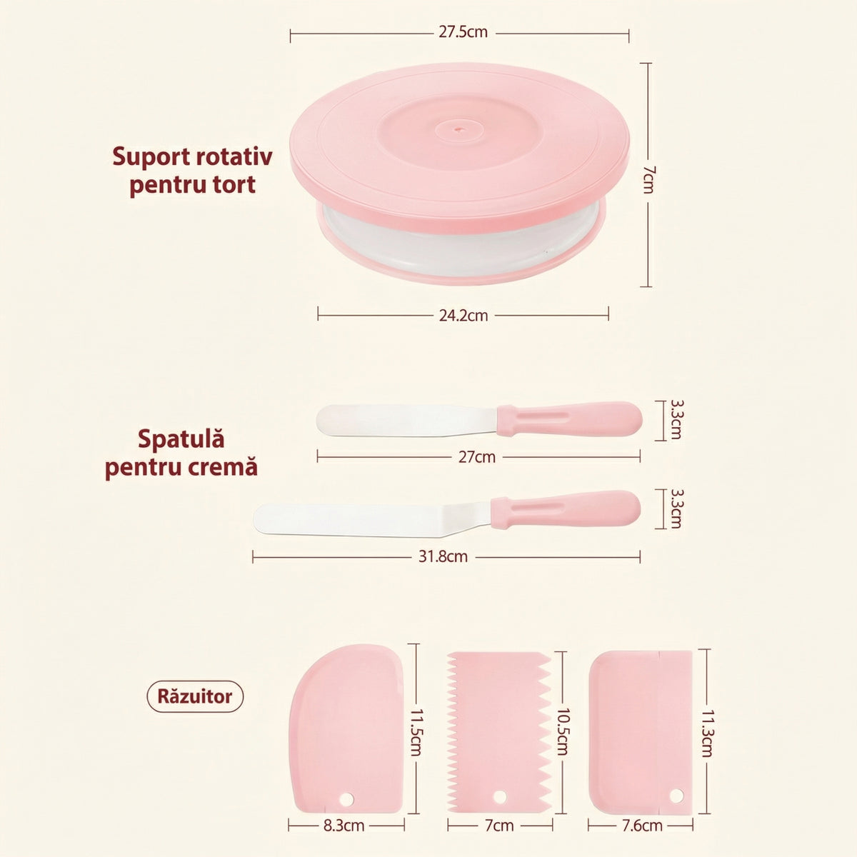 Set de Decorare Torturi cu Spatule și Forme pentru Copt