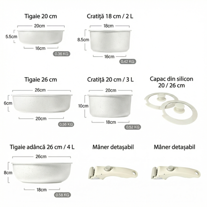 Set de Vase de Gătit 9 Piese