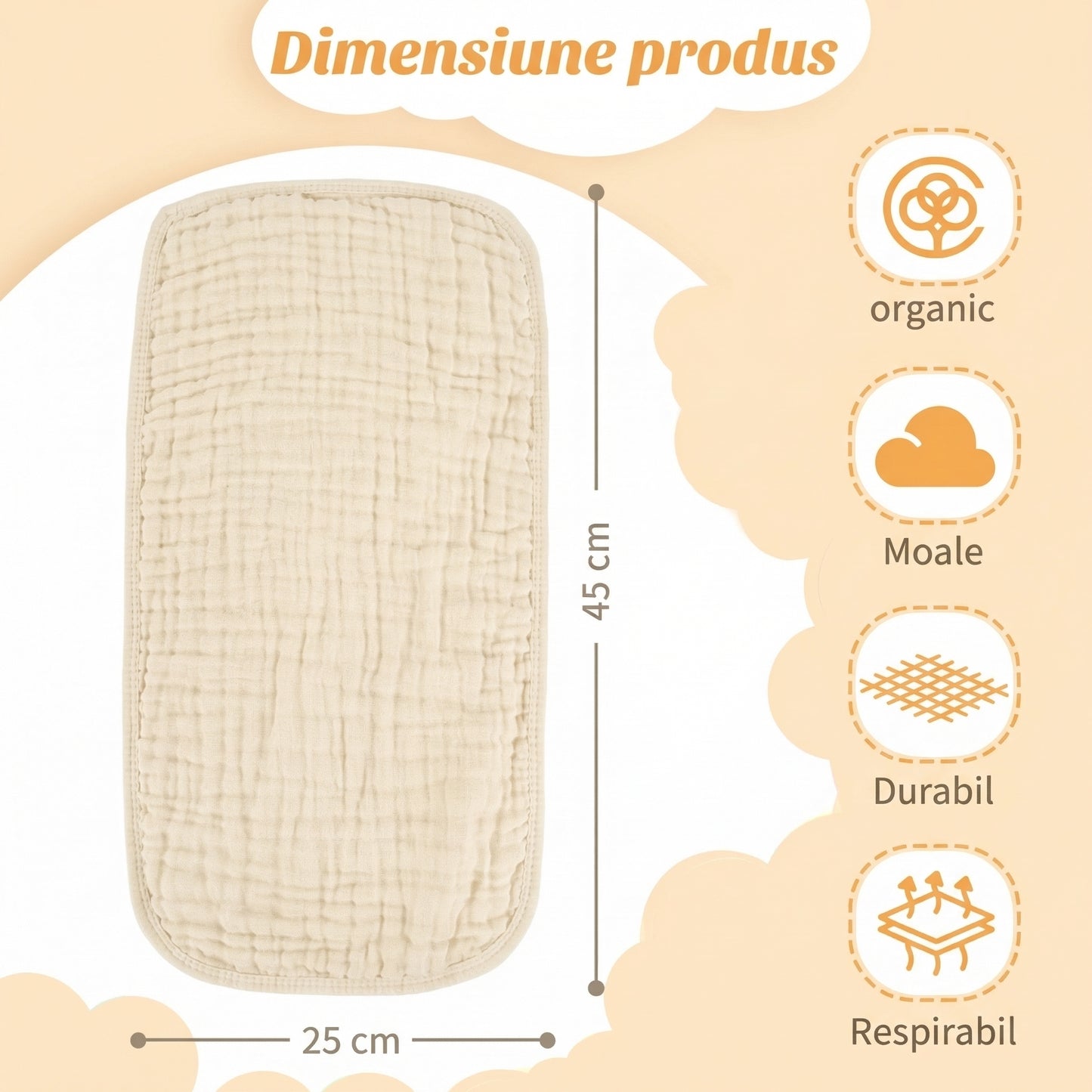 Set Museline de Umăr pentru Bebeluși, Eco-Friendly, Ant
