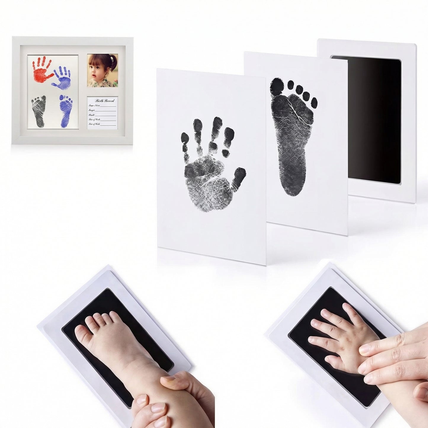Set Amprente Bebeluș Premium – Ramă Foto + Ink Pad Fără