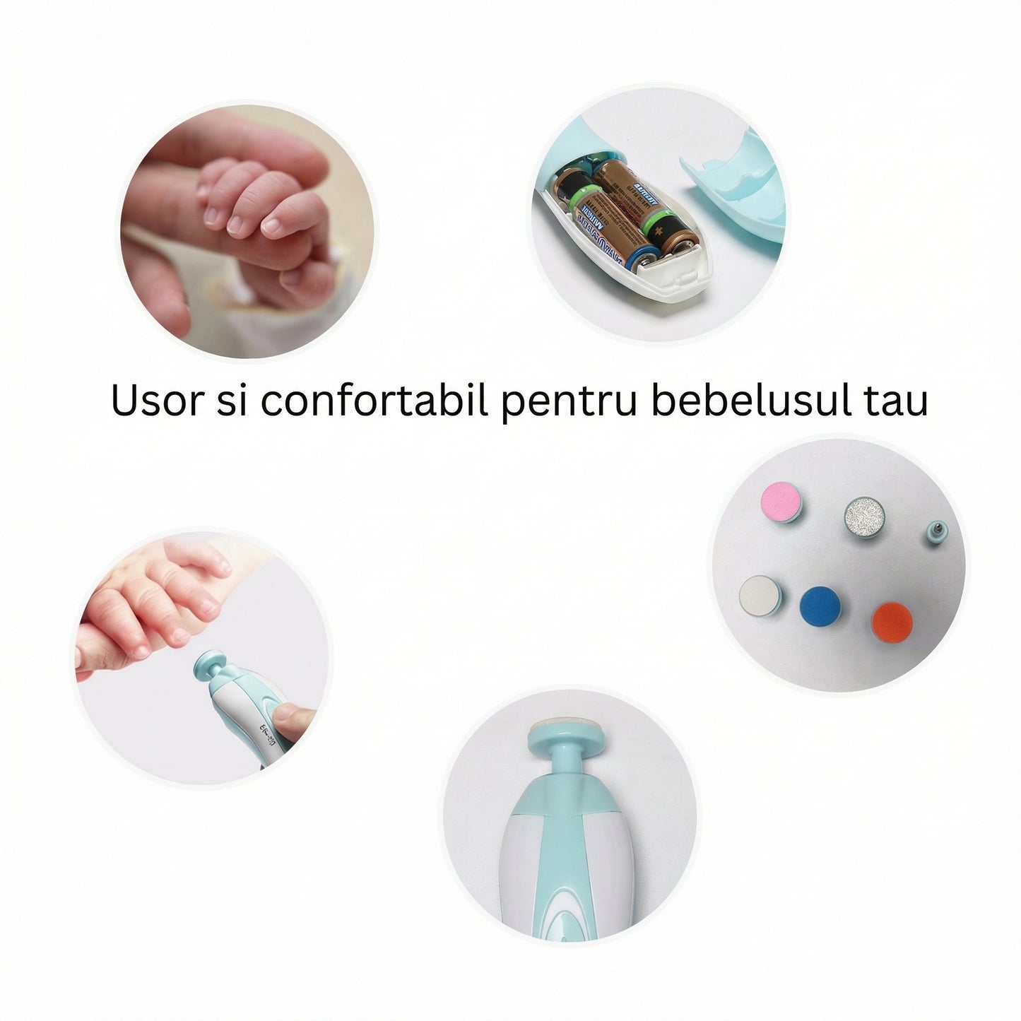 Pilă Electrică cu LED de Unghii cu 6 Capete pentru Nou