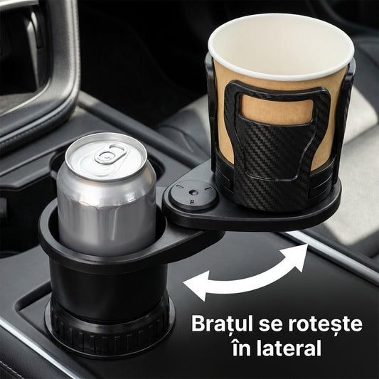 Suport de pahar auto 2 în 1, negru carbon – Ofertele Zilei