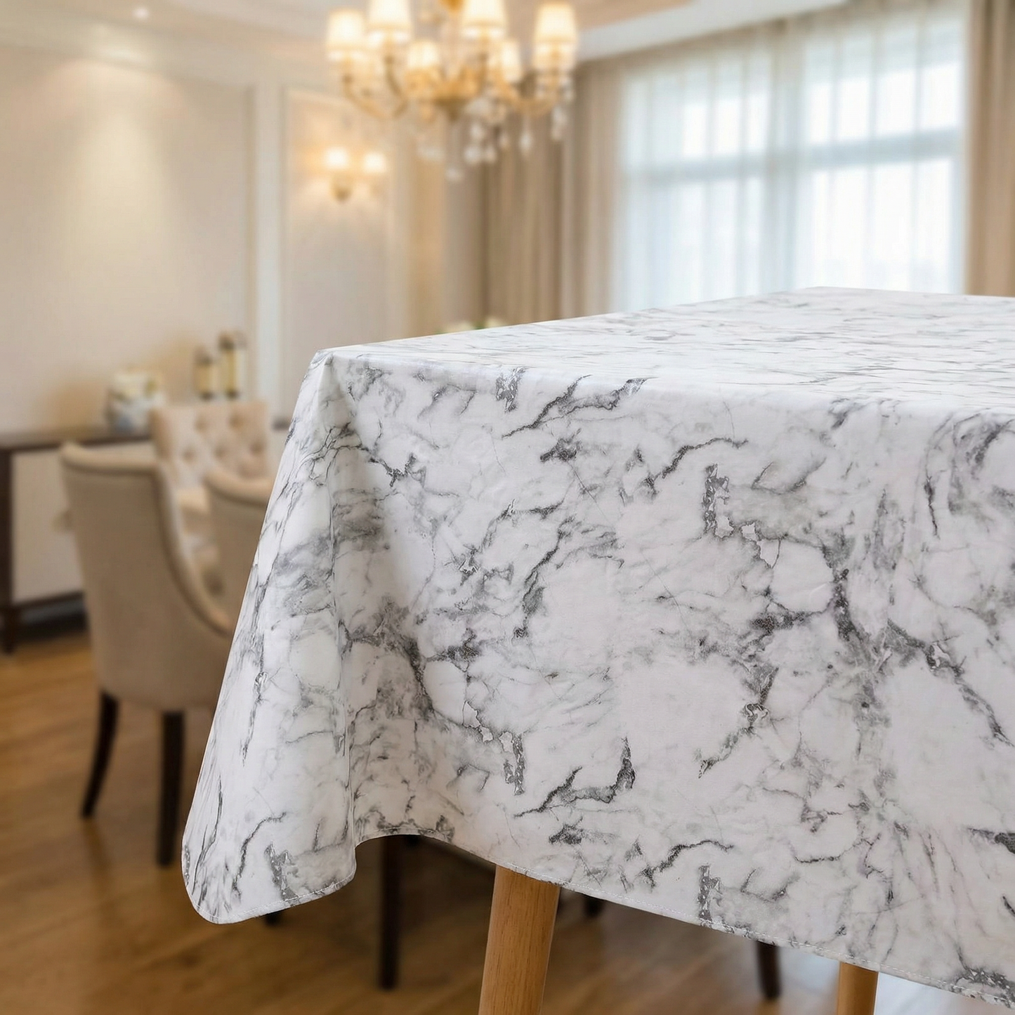 Față de Masă Impermeabilă, Dreptunghiulară, Marmură