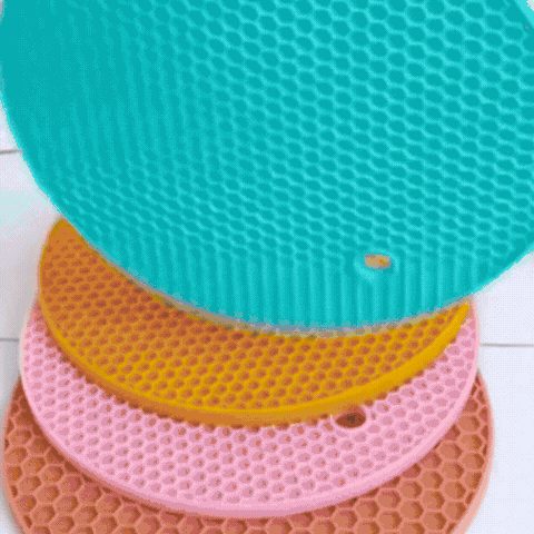 Set de 4 Suporturi Rotunde din Silicon Rezistente la Căldură