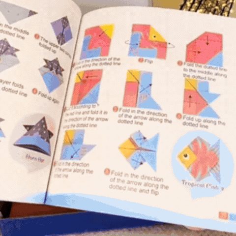 Set Creativ Origami pentru Copii cu 108 Foi Colorate