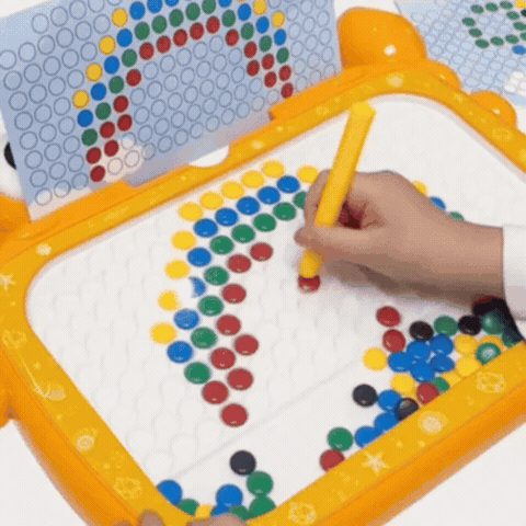 Jucărie Educațională Mozaic Magnetic cu Biluțe Colorate și Stilou