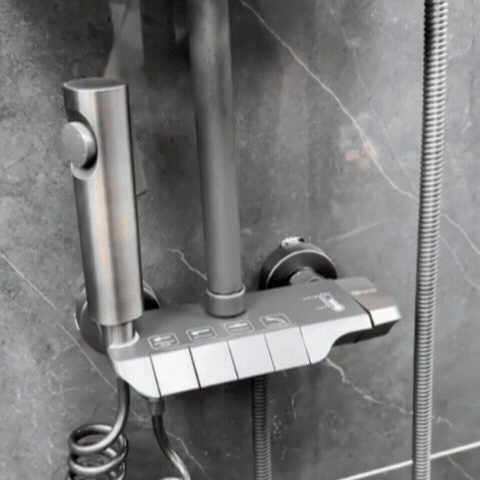 Set Duș Termostatic cu Coloană Reglabilă, Cap Ploaie și Pară Multifuncțională din Oțel Inoxidabil