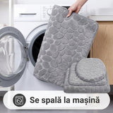Set 4 covorașe de baie cu pietricele, spumă cu memorie