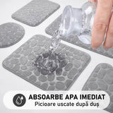 Set 4 covorașe de baie cu pietricele, spumă cu memorie