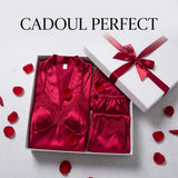 Set 5 pijamale din satin cu dantelă