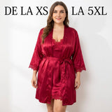 Set 5 pijamale din satin cu dantelă